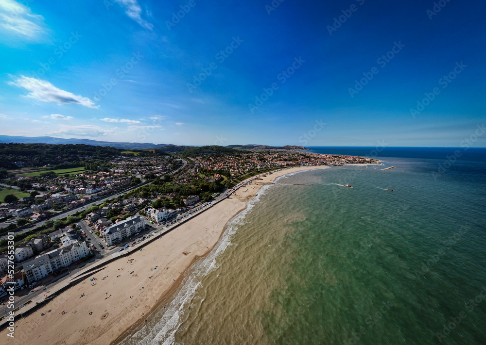 Fototapeta premium Rhos on Sea beach sand works