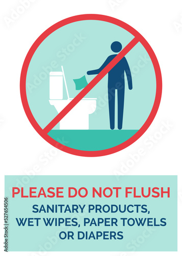 Do not flush sign with text