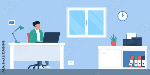 Woman working in her home office