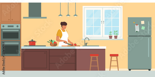 Woman cooking in the kitchen