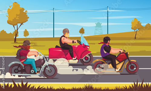 Motorcycle Bikers Scene