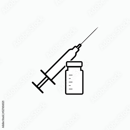 Vaccination Icon. Design Vaccine Illustration - Vector. 