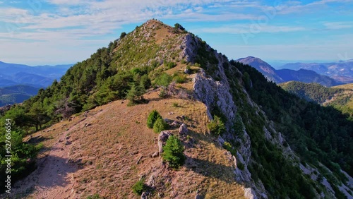 The summit of Rocca Siera in France from the sky photo