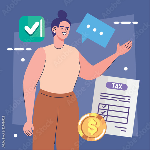 woman with tax report