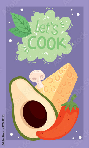 lets cook lettering with cheese