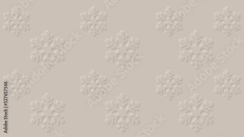 Abstract winter vector background with modern Christmas concept of light brown paper snowflakes.