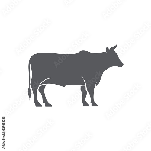 Cow or cattle Silhouette icon. Vector silhouette of cow. Farm logo design template. cattle icon. Black angus logo design template. Animal pictogram. Vector illustration © kursi_design