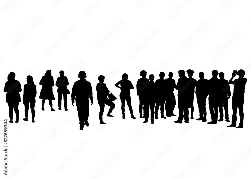 Big crowds people walking on white background Big crowds people walking on white background
