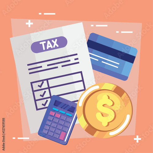 tax document with credit card
