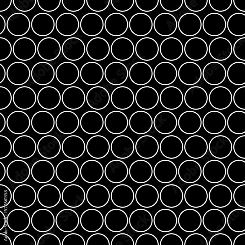 Circles pattern. Rings seamless ornament. Geometric motif. Circular figures backdrop. Circle shapes background. Ethnic wallpaper. Digital paper  textile print  web design  abstract image. Vector art.