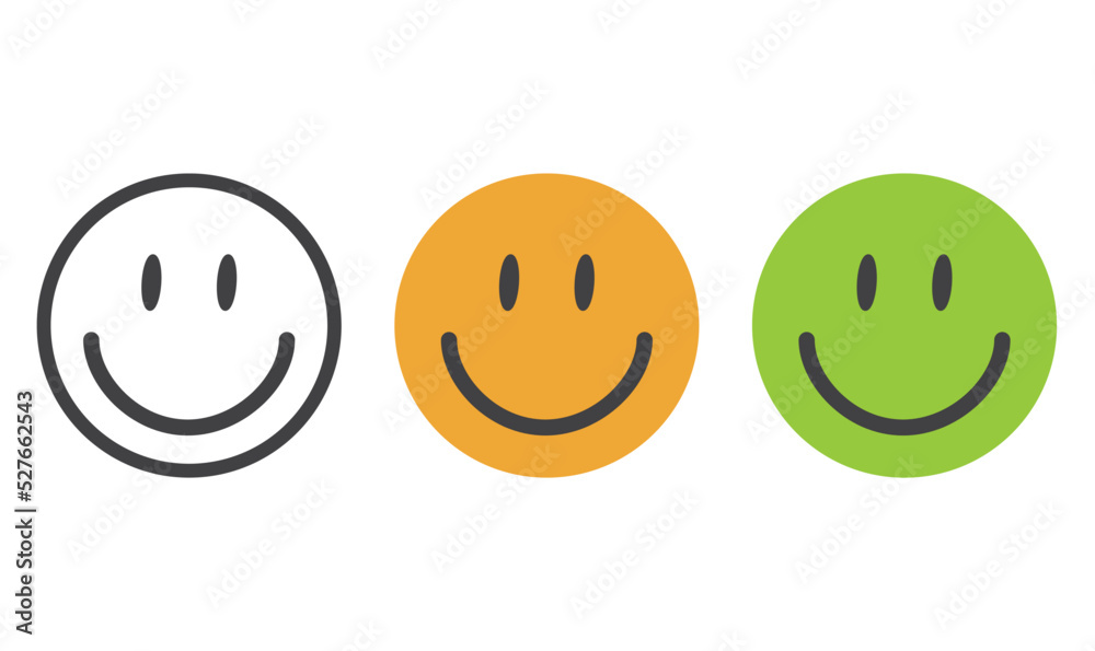 Smiley icons in three different variations. Smiley icons in three different variations.