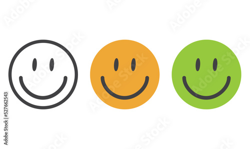 Smiley icons in three different variations.