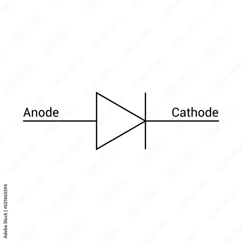 Electrical Symbol Of Diode In Physics Stock Vector 