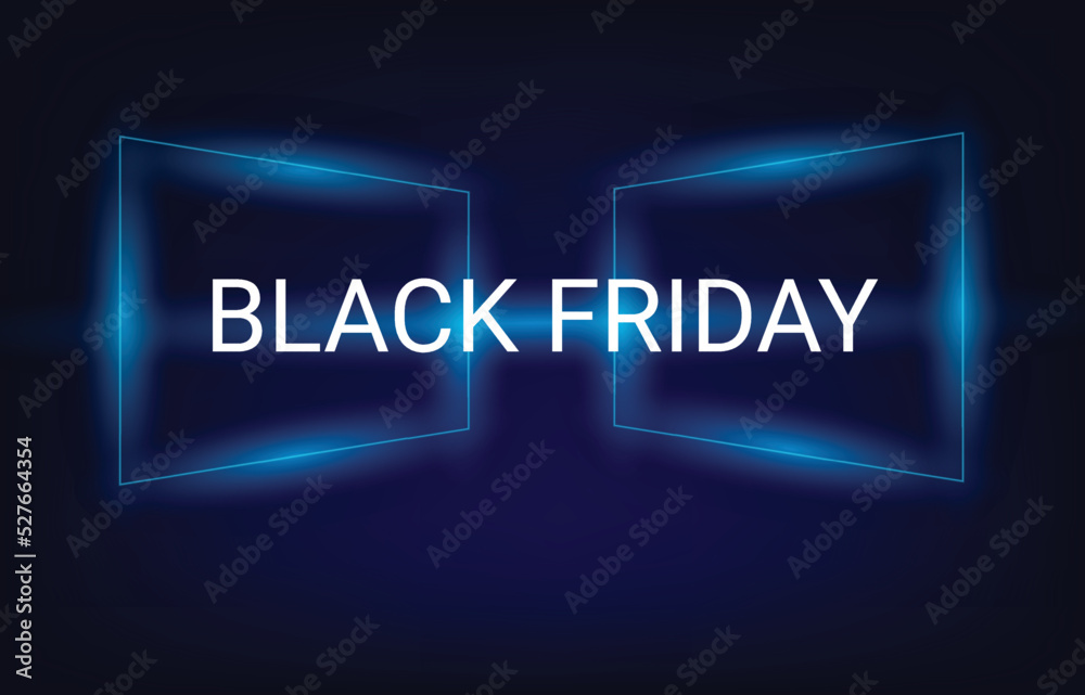Black Friday wording with neon light as background can use for making advertisements and marketing.