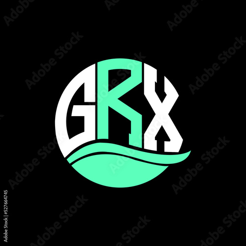 GRX logo monogram isolated on circle element design template, GRX letter logo design on black background. GRX creative initials letter logo concept. GRX letter design.
 photo