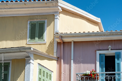 Colourful architecture in Lefkada, Greece photo