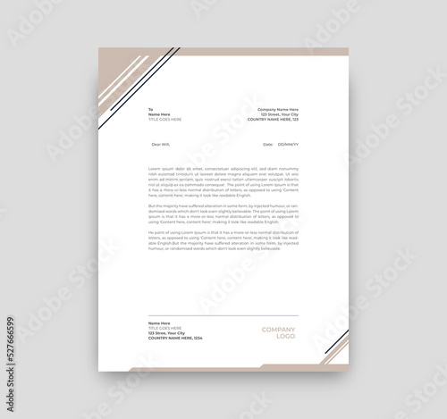 Minimalist letterhead design template