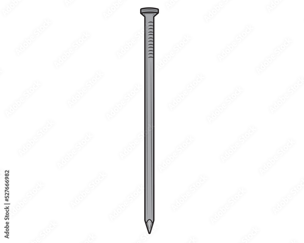 Steel nail in isolate on a white background. Vector illustration. Steel nail in isolate on a white background. Vector illustration.