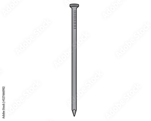 Steel nail in isolate on a white background. Vector illustration.
