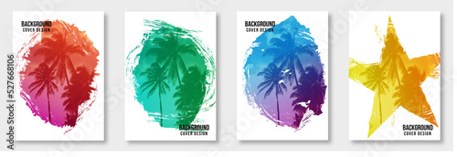 Background cover design with palms and gradients