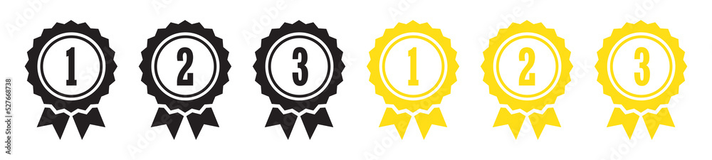 Medal Icon Set. Award Symbol. Award Badge Symbol. Winner Badge Icon, Vector Illustration. Medal Icon Set. Award Symbol. Award Badge Symbol. Winner Badge Icon, Vector Illustration.