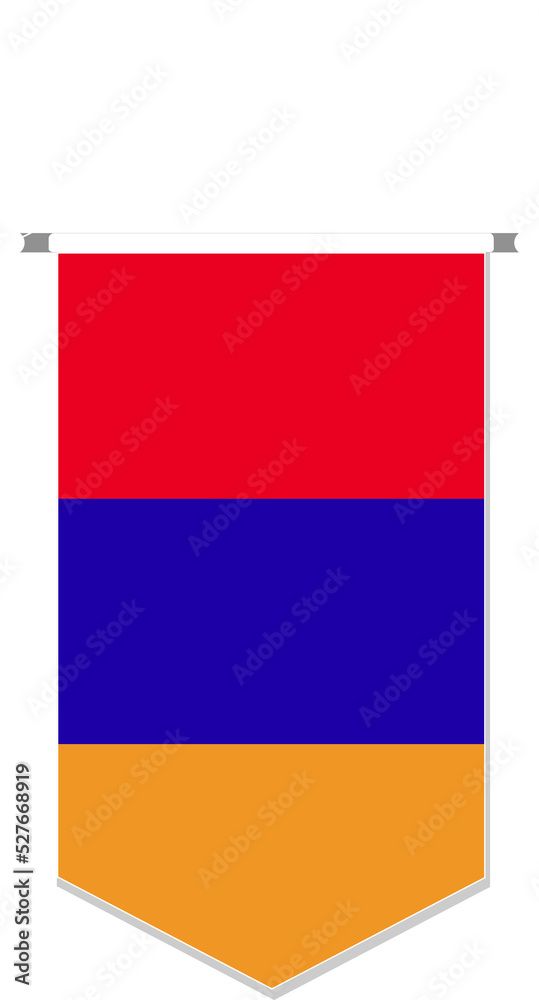 Armenia flag in soccer pennant, various shape. Armenia flag in soccer pennant, various shape.