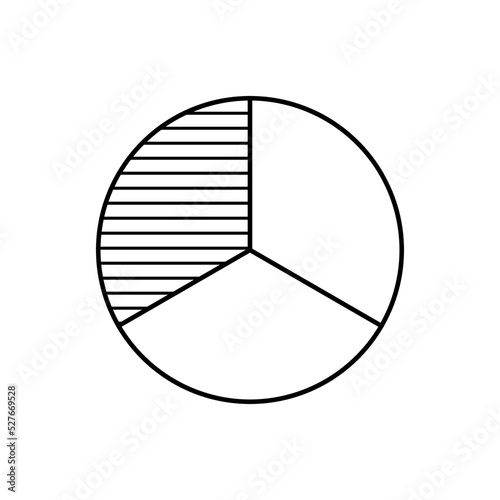one third fraction circle vector