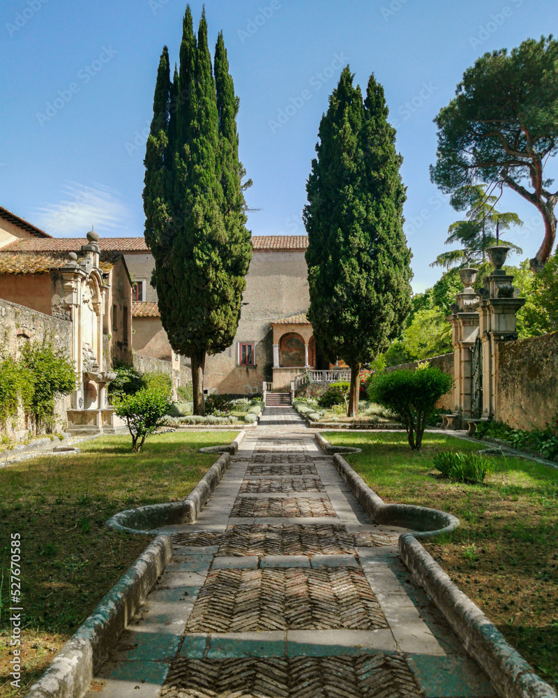 The Garden of the Prior at Saint Lawrence Charterhouse Monastery, Padula, Campania, Italy