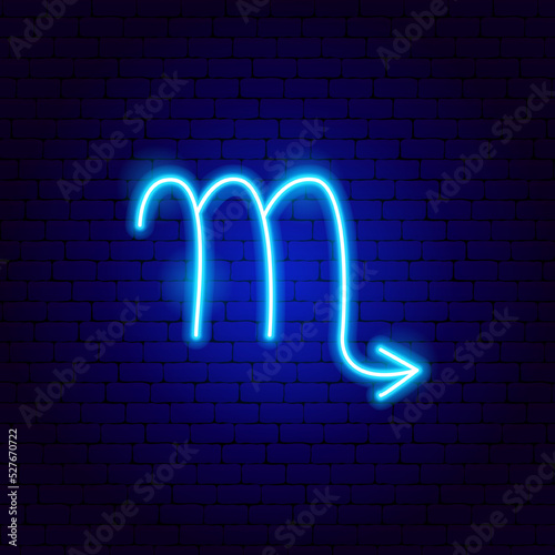 Scorpio Zodiac Neon Sign. Vector Illustration of Horoscope Promotion.