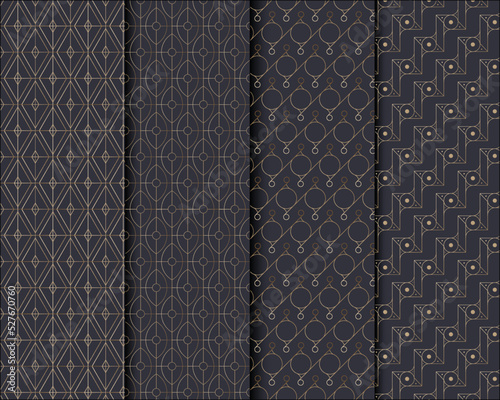 Luxury vector pattern design, natural luxury stylish modern pattern. Geometric seamless floral black & gold pattern design.