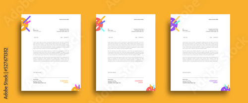 Colorful letterhead design template