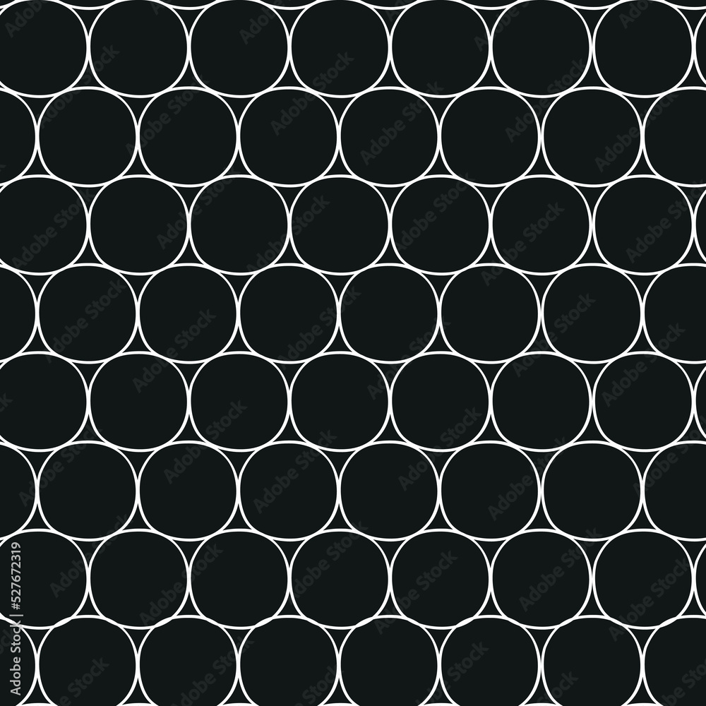 Seamless pattern of white circles over black background Seamless pattern of white circles over black background