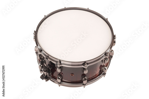 
beautiful snare drum on a white background, for advertising and inscription photo