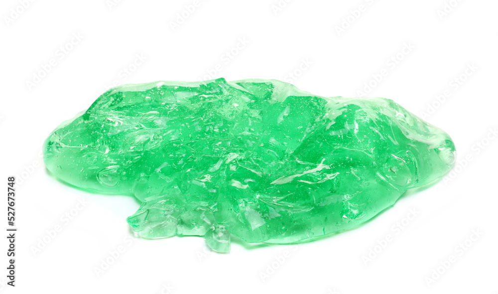 Fototapeta premium Green slime, goo isolated on white background
