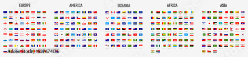 Flags of the world. Big collection set flags. Official national flags of the world. Pack world flags. photo