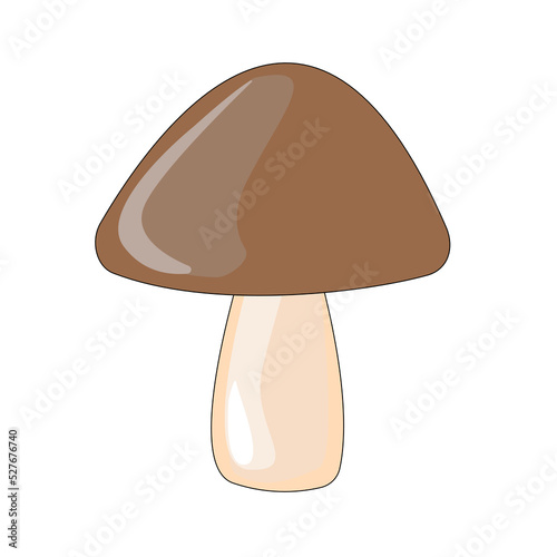 Boletus edulis isolated on a white background.Vector flat cartoon character illustration kawaii icon.Autumn design. Vector illustration