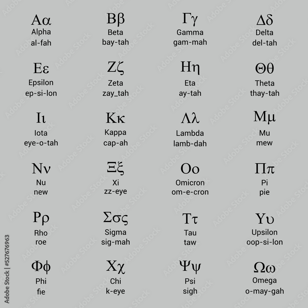 the greek alphabet letters font. greek alphabet set vector. alpha beta