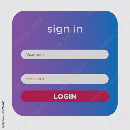 sign in. Vector template for your design. Website ui concept.