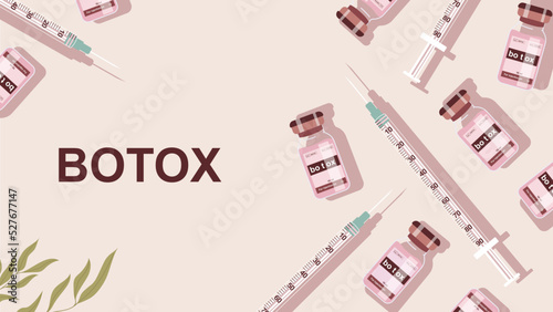 Botulinum toxin anti-aging treatment. Botox beauty injection illustration concept. 