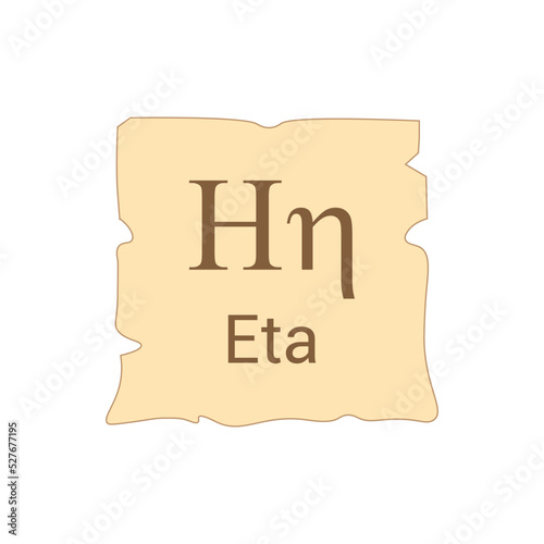 eta symbol icon with name. greek alphabet letter