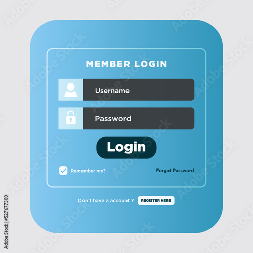 login panel, Digital modern login page design template.