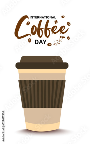 coffee cup with type vector illustration art drawing design elements