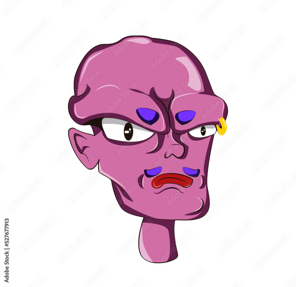 Bald purple character