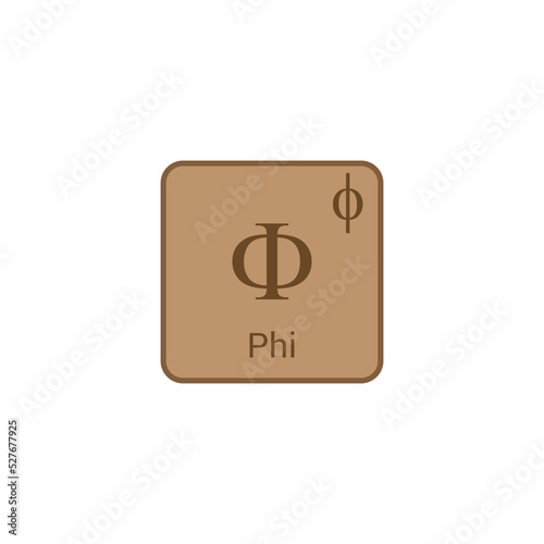 Greek Alphabet. Phi symbol icon vector