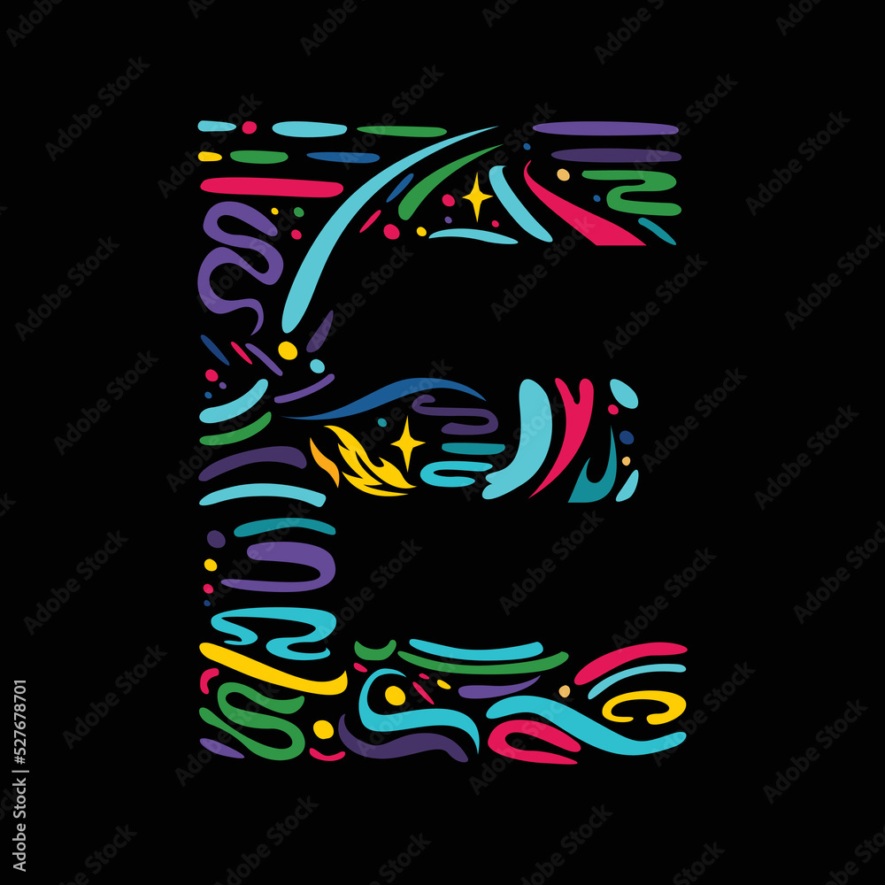 Letter E vector typo illustration Letter E vector typo illustration