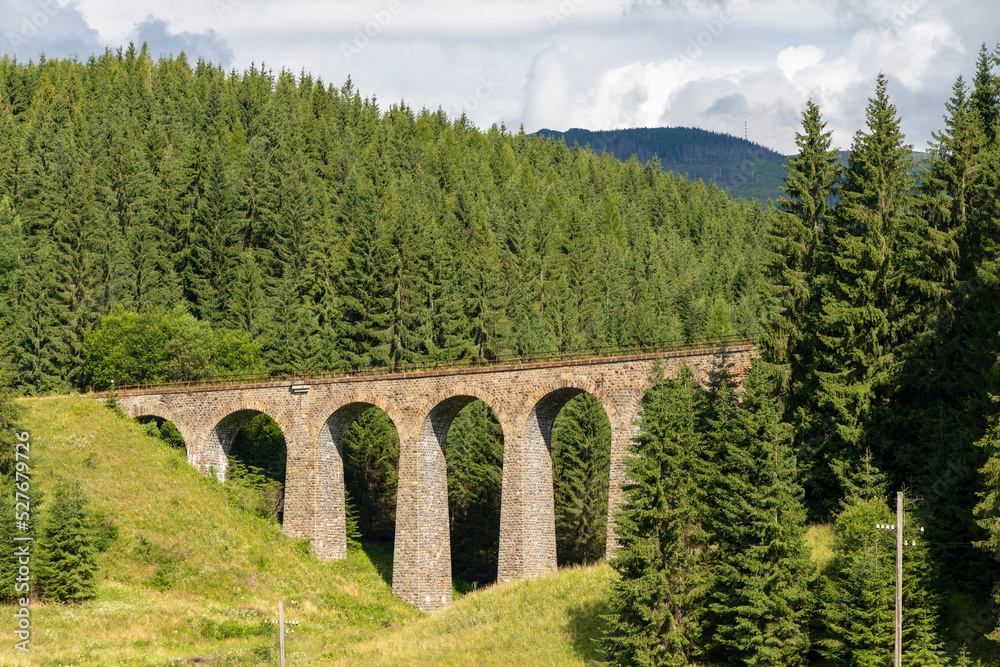 Chmarossky viaduct, old railroad, Telgart, Slovakia