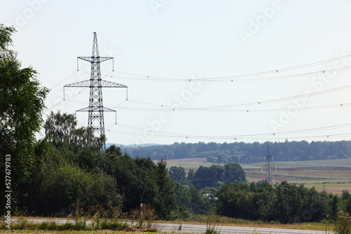 Power lines in the field