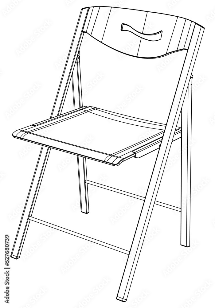 Dinning Chair Simple Outline Drawing, Isolated Vector Dinning Chair Simple Outline Drawing, Isolated Vector