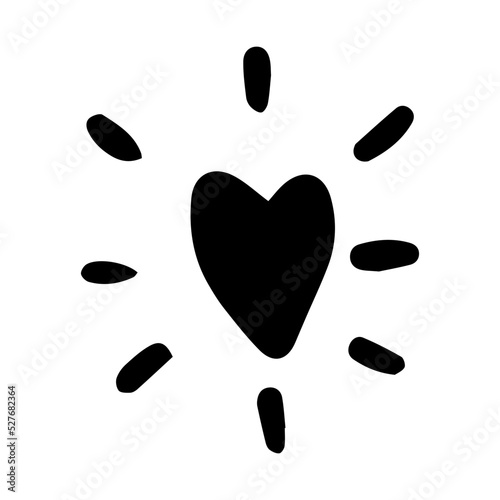 doodle heart element 