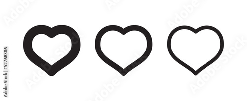 Heart vector icons. Set of love symbols. Isolated pictograms. Valentine's day design elements.